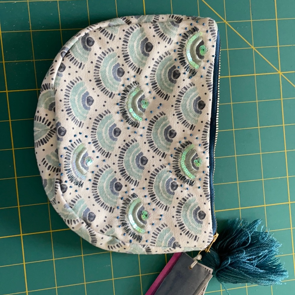 Blue beaded bag